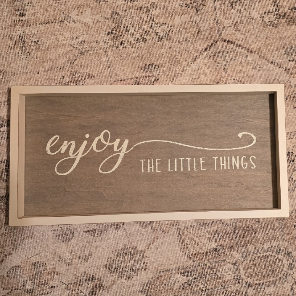 Decorative Wooden Tray with Inspirational Quote